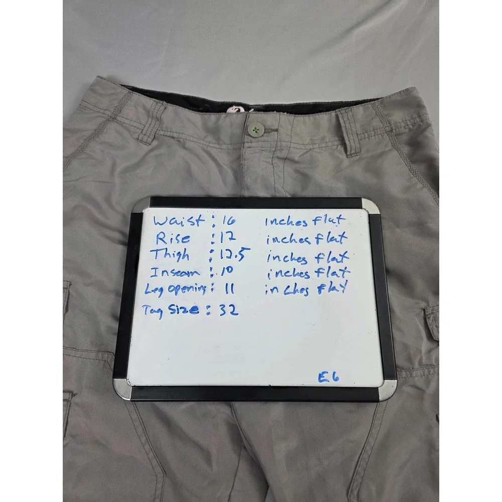 Plugg Co Mens Cargo Shorts Grey Multi Pocket Utility Outdoor Size 32